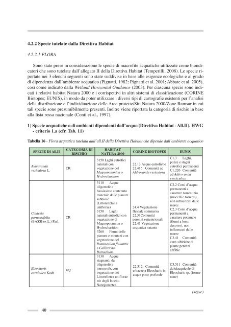 Sinergie fra la Direttiva Quadro sulle Acque e le Direttive ... - Ispra