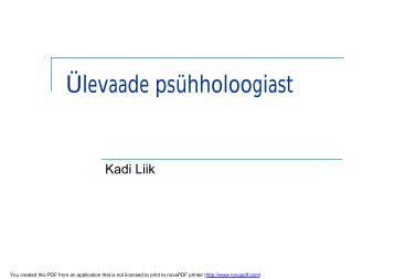 Ülevaade psühholoogiast - 1. osa (.pdf)