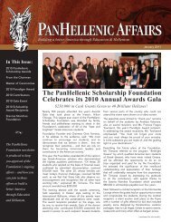 January 2011 Newsletter - PanHellenic Scholarship Foundation