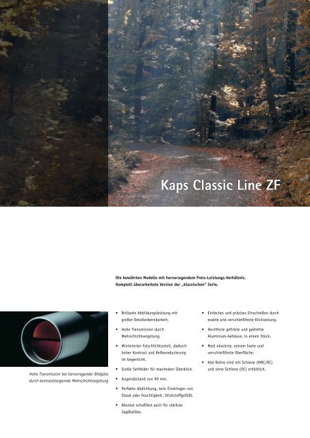 Zielfernrohre Classic Line ZF - Kaps Optik GmbH