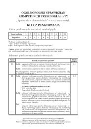 ogÃ³lnopolski sprawdzian kompetencji trzecioklasisty klucz ... - Polska