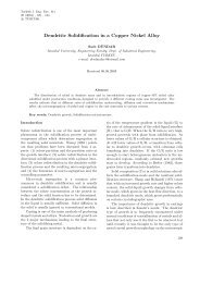 Dendritic Solidification in a Copper Nickel Alloy