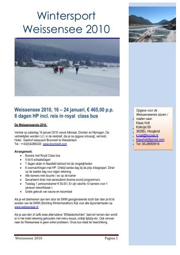 Wintersport Weissensee 2010 - HCH - Heerenveen