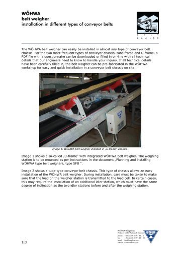 installation in different types of conveyor belts of WÃƒÂ–HWA belt ...