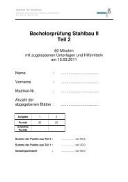 BachelorprÃ¼fung Stahlbau II Teil 2