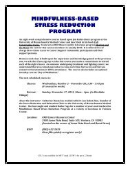 MINDFULNESS-BASED STRESS REDUCTION PROGRAM