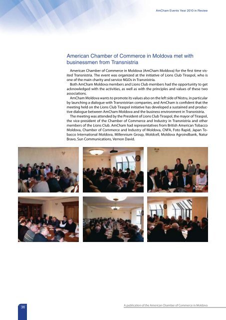 Annual Report 2010 - AmCham Moldova