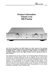 Product information Classic Line 099 Preamp - Burmester ...