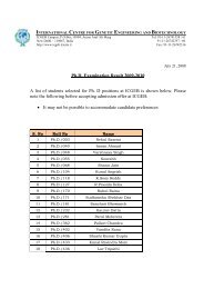 Ph.D. Examination Result 2009-2010 A list of students ... - ICGEB