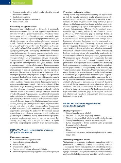 Program nauczania chemii w gimnazjum - Nowa Era