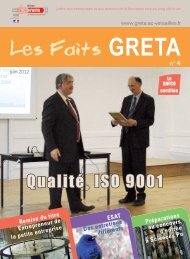 Les Faits GRETA - AcadÃ©mie de Versailles