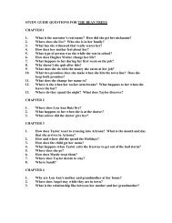 STUDY GUIDE QUESTIONS FOR THE BEAN TREES CHAPTER 1 1 ...