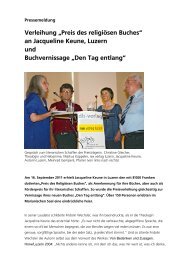 an Jacqueline Keune, Luzern und Buchvernissage - Rex-Buch