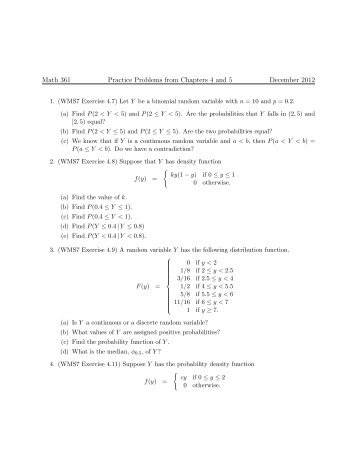 Practice Problems from Chapters 4 and 5 - Faculty web pages