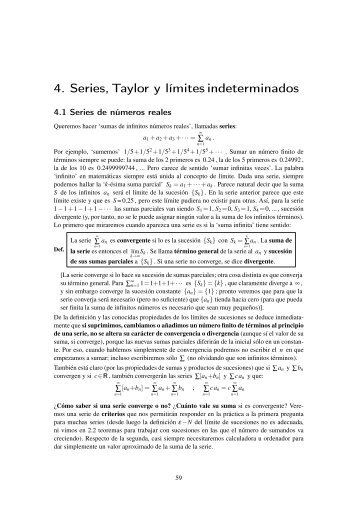 4. Series, Taylor y lÃ­mites indeterminados