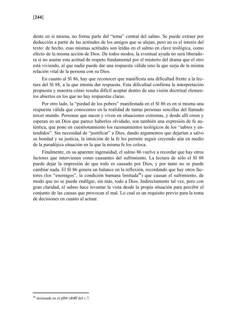 el salmo 88 y el enigma del sufrimiento humano - Revista Biblica