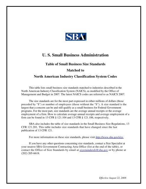 U. S. Small Business Administration