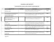 ULS 2013 CLE Calendar - Uganda Law Society