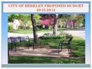 2013-14 Proposed Budget Presentation - City of Berkley