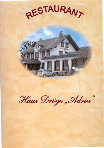 Speisekarte als Download - PDF - Restaurant - Haus Dröge "Adria"