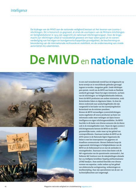 Magazine nationale veiligheid en crisisbeheersing, augustus 2011