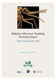 Malaria Advocacy Training Workshop Nairobi, Kenya - CORE Group