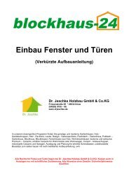 Einbau Fenster und Türen (Verkürzte Aufbauanleitung) - Blockhaus-24