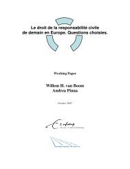 Le droit de la responsabilité civile de demain en Europe. Questions ...