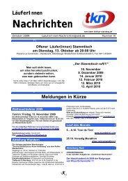 LÃ¤uferInnen Nachrichten Oktober 2009 - Team Klinikum NÃ¼rnberg