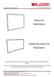 Classic Line Fixed Screens TheaterCurve ... - Screen Research