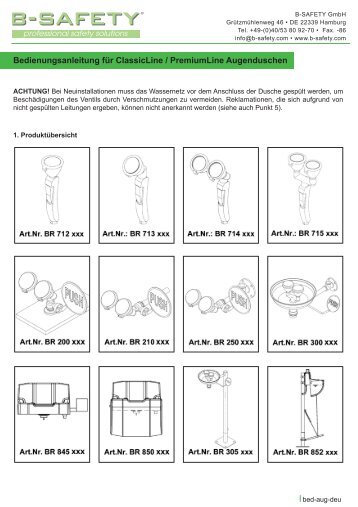 Bedienungsanleitung für ClassicLine ... - B-SAFETY.com