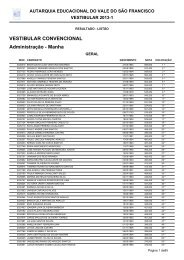 resul vestibular facape 2013 1 listao