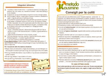 Foglio Colite - Metodo Kousmine