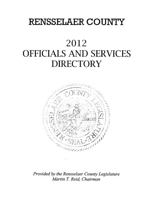 2012 Directory - Rensselaer County Legislature