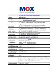 Contract Specifications of Mustard Seed - MCX
