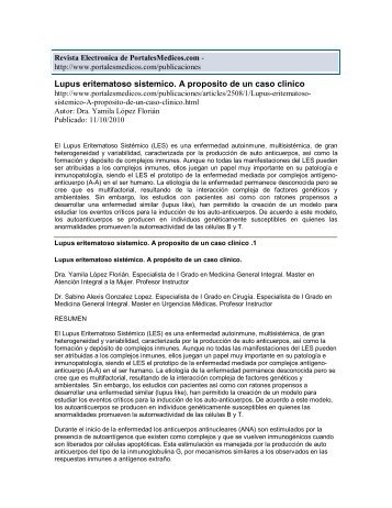 Lupus eritematoso sistemico. A proposito de un caso ... - Salamandra