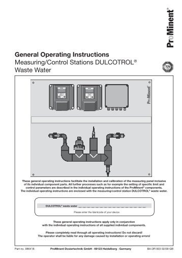 Measuring/Control Stations DULCOTROLÂ® Waste Water - ProMinent