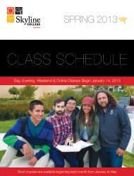 CLASS SCHEDULE CLASS SCHEDULE - Skyline College