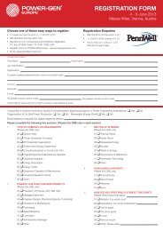 REGISTRATION FORM - Power-Gen Europe