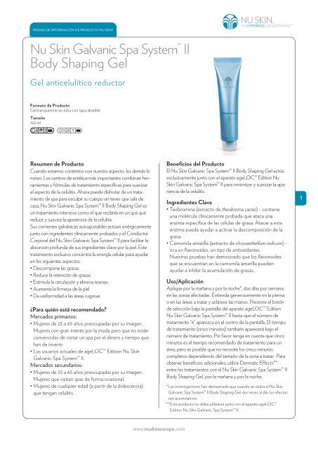 Nu Skin Galvanic Spa System™ II Body Shaping Gel