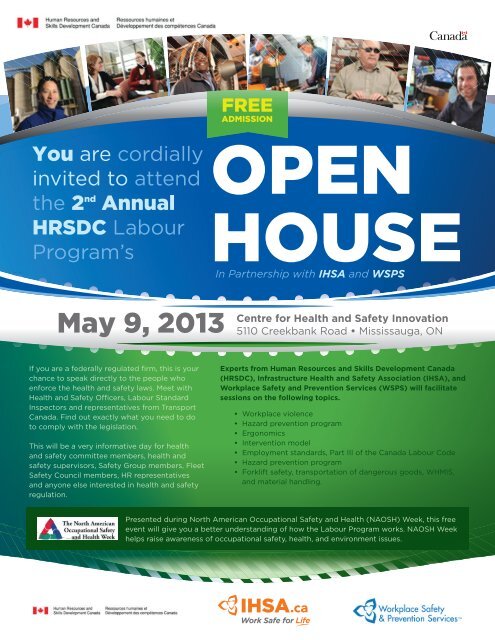 HRSDC Labour Program Open House.indd - Infrastructure Health ...