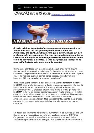 A FÃƒÂBULA DOS PORCOS ASSADOS