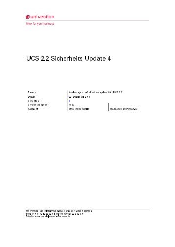 UCS 2.2 Sicherheits-Update 4 - Univention