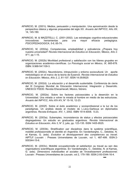 Curriculum Vitae Prof. Santander 1990 - Facultad de FilosofÃ­a y Letras