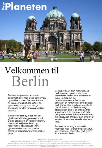 Berlin Reiseguide Reiseplaneten AS