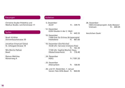 r e f o r m i e r t e - Evangelisch reformierte Kirchgemeinde Muttenz