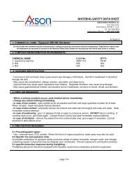 MATERIAL SAFETY DATA SHEET - Axson North America, Inc