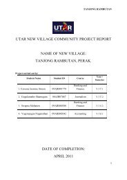 UTAR NEW VILLAGE COMMUNITY PROJECT REPORT NAME OF ...