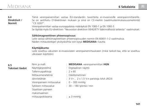 DEE Blutdruck-MessgerÃƒÂ¤t HGN - Medisana