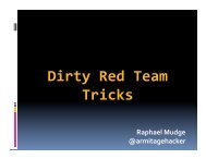 Dirty Red Team Tricks - Armitage